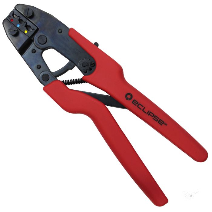 SWP-T221 - Professional Grade Ratcheted Terminal Crimper 22-10 AWG Red/Blue/Yellow